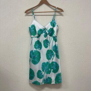 Diane Von Furstenberg x Target Leaf Short Satin Slip Dress Green DVF Sz XXS